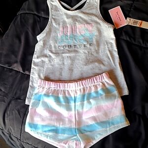 Juicy Couture Girl 2 piece Set, Gray & Pink, Size 6X